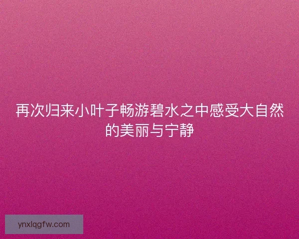 再次归来小叶子畅游碧水之中感受大自然的美丽与宁静