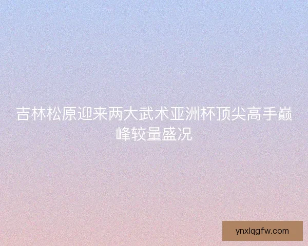 吉林松原迎来两大武术亚洲杯顶尖高手巅峰较量盛况